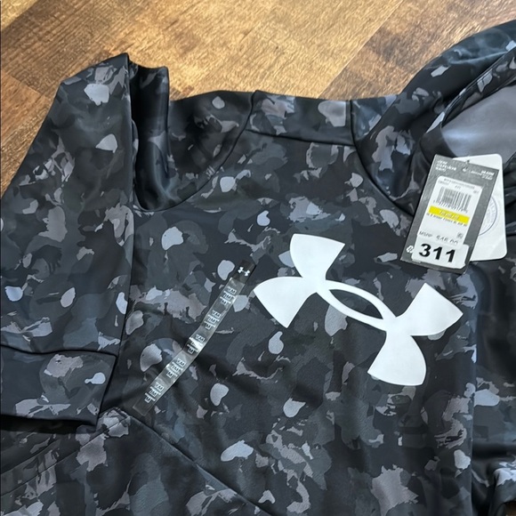 Under Armour Black and Gray Camouflage Hoodie Sweatshirt - Picture 3 of 8